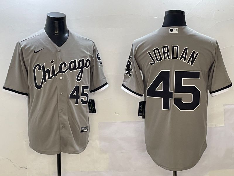 Men Chicago White Sox #45 Jordan Grey Game 2025 Nike MLB Jersey style 1->houston astros->MLB Jersey